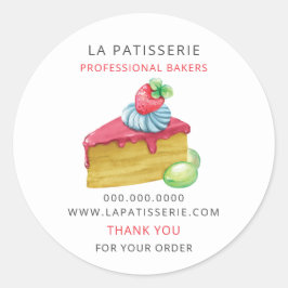 Modern Rosa Bakery Box Sälar Runt Klistermärke