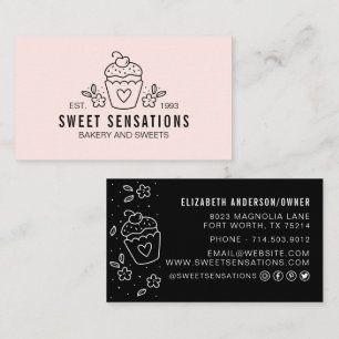 Modern Rosa Bakery Catering Chef Visitkort