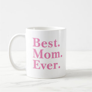 Modern Rosa "Bästa Mamma någonsin"-typografi Kaffemugg