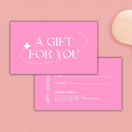 Modern Rosa Beauty Salon Nagel Pub Gift Certificat Visitkort