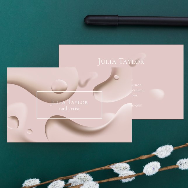 Modern  Rosa Beauty Salon Nail Artist Visitkort (Skapare uppladdad)