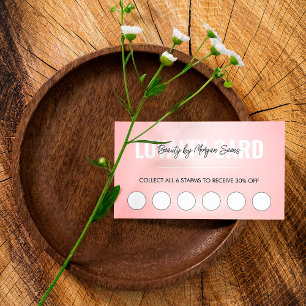 Modern Rosa Beauty Spa Script Loyalty Card Lojalitetskort