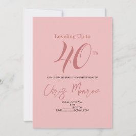 Modern Rosa Birthday-inbjudan Inbjudningar