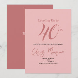 Modern Rosa Birthday-inbjudan Inbjudningar