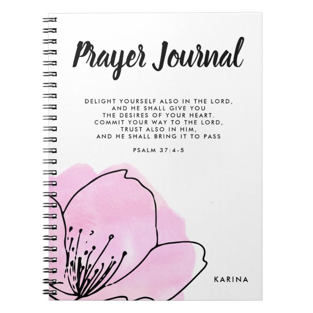 Modern Rosa & Black Personlig Prayer Journal Anteckningsbok (Framsidan)