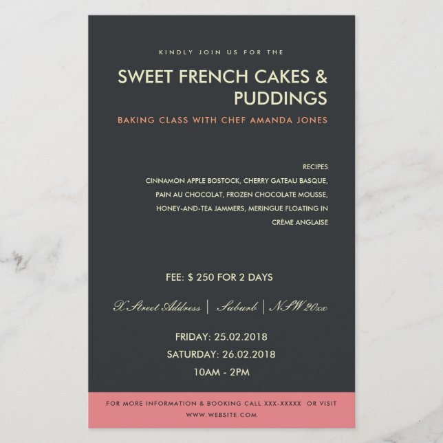 MODERN ROSA BLACK PHOTO MALL CLASSES WORKSHOP FLYGBLAD (Framsidan)