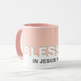 Modern Rosa BLESSED i Jesu Namn kristna Mugg