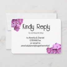 Modern Rosa Blommig Bröllops-RSVP-Kort