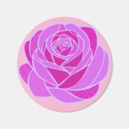 Modern rosa blommig dekal runt klistermärke