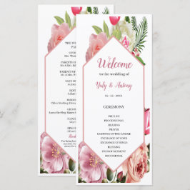 Modern Rosa Blommig Hexagon Ceremoni Schema