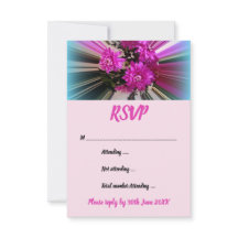 Modern Rosa Blommig Randig RSVP