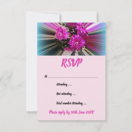 Modern Rosa Blommig Randig RSVP Inbjudningar