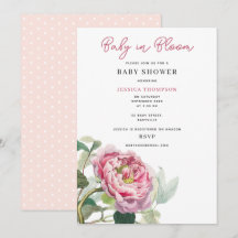 Modern Rosa Blommigt Baby i Bloom Baby Shower