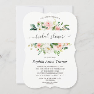 Modern Rosa Blommigt Calligraphy-Möhippa Inbjudningar