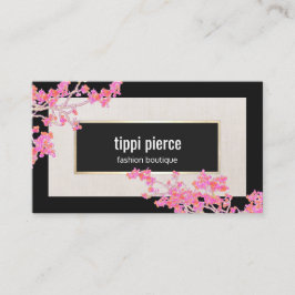 Modern Rosa Blommigt Designer för Snyggt Visitkort