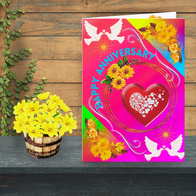 Modern Rosa Blommigt Doves Boho Elegant Chic Trind Tack Kort (Skapare uppladdad)