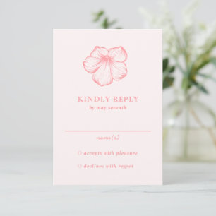 Modern Rosa Blommigt Elegant bröllop OSA Kort