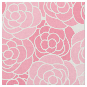 Modern Rosa Blommigt Fabric Tyg