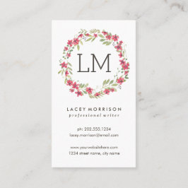 Modern rosa blommigt för blommakran | visitkort