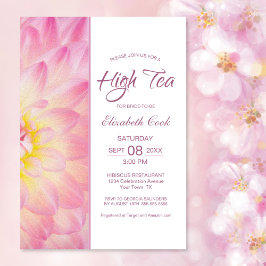 Modern Rosa Blommigt High Tea Möhippa Inbjudningar