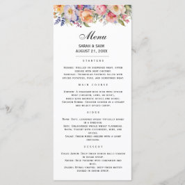Modern Rosa Blommigt Islamic Menu Card Meny