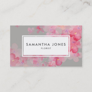 Modern Rosa Blommigt Landskapets design florist Visitkort