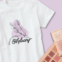Modern Rosa Blommigt Line för minimal Elegant T Shirt