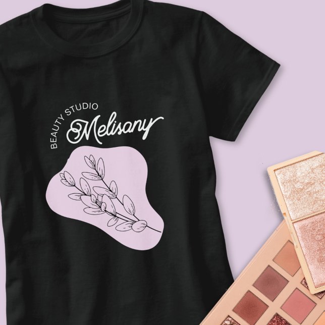 Modern Rosa Blommigt Line för minimal Elegant T Shirt (Skapare uppladdad)