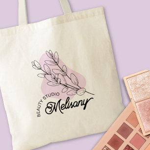 Modern Rosa Blommigt Line för minimal Elegant Tygkasse