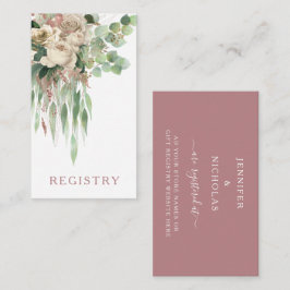 Modern Rosa Blommigt Ro Bröllop register Tilläggskort