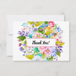 Modern Rosa Blommigt Romantic Bröllop Tack