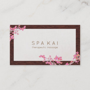 Modern Rosa Blommigt Spa-massageterapi Visitkort