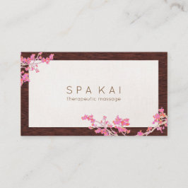 Modern Rosa Blommigt Spa-massageterapi Visitkort
