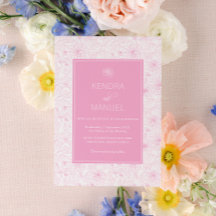 Modern  Rosa Blommigt Toile Bröllop