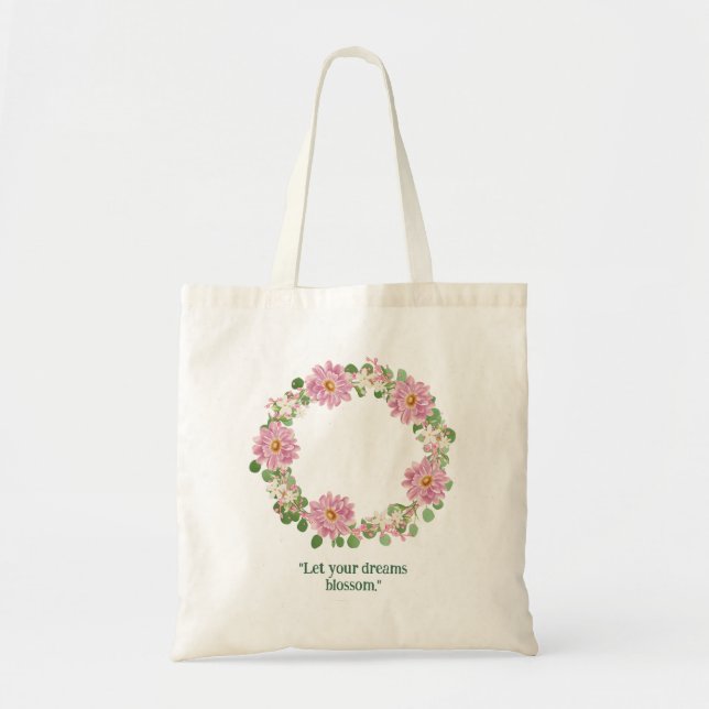 Modern Rosa Blommigt Wandan Tygkasse (Framsidan)