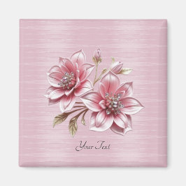 Modern rosa blommor magnet