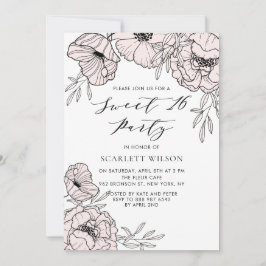 Modern Rosa Blommsvett 16-partsinbjudan Inbjudningar