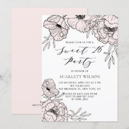 Modern Rosa Blommsvett 16-partsinbjudan Inbjudningar