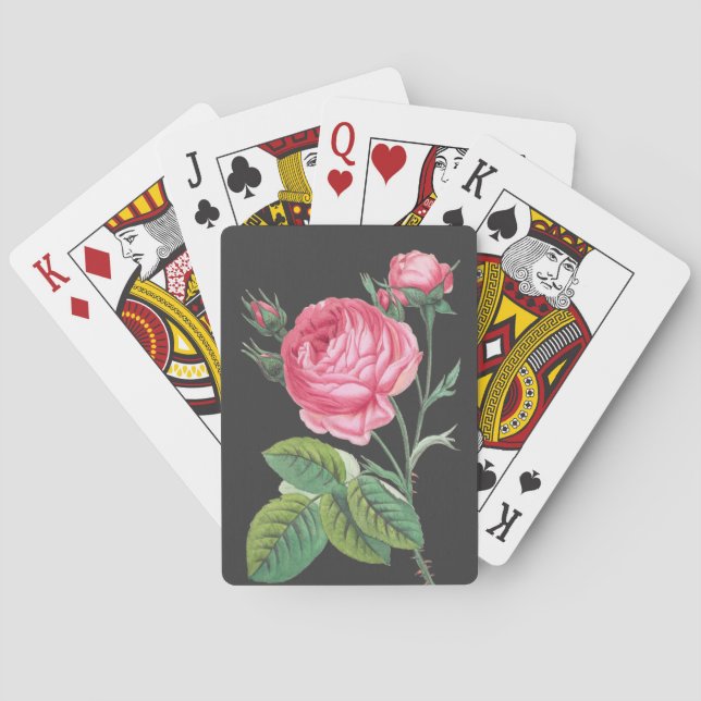 Modern rosa blomster casinokort (Baksidan)