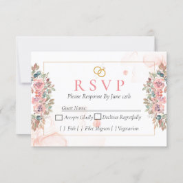 Modern rosa blomster-RSVP-kort OSA Kort