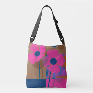 Modern rosa blomsterhandväska / Minimal djärv blom Axelväska