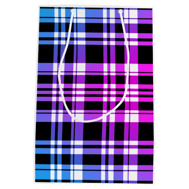 Modern rosa blue black plaid mönster (Baksidan)