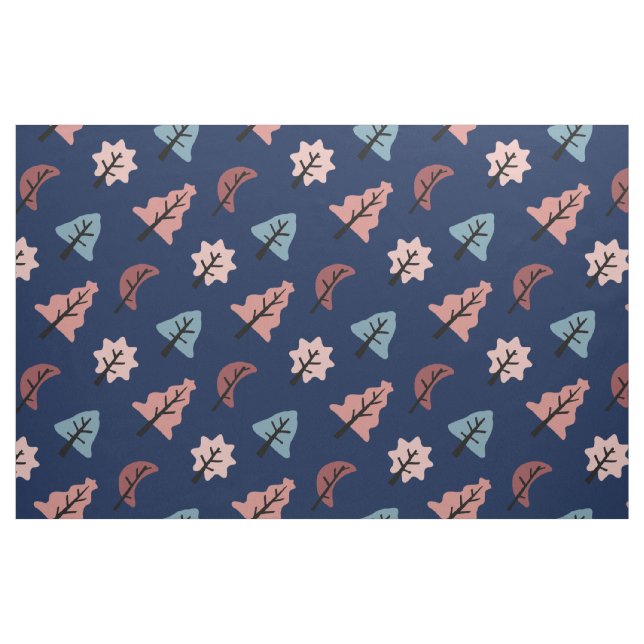 Modern Rosa Blue Cookie Träd Mönster Helgdag Tyg (Fat Quarter)