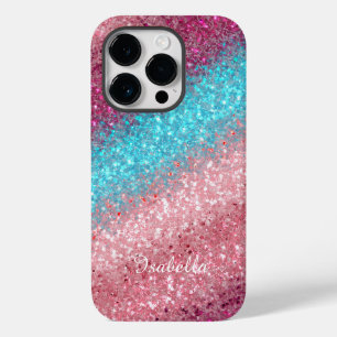 Modern Rosa Blue Glitter Girly