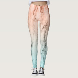Modern rosa Blue marble Leggings