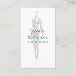 Modern rosa blue mode illustration visitkort