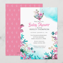 Modern Rosa Blue under Sea Baby Shower