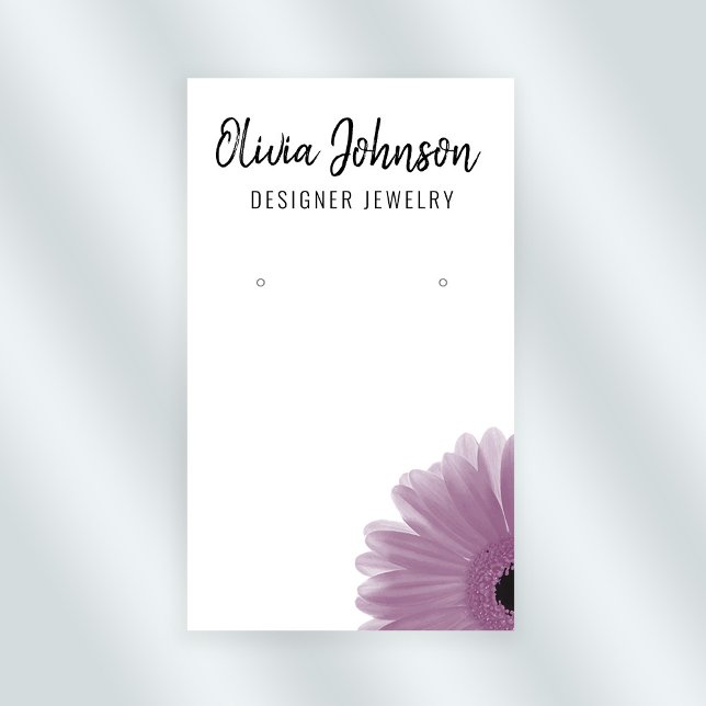 Modern Rosa Boho Blommigt Jewelry Earring Visning Visitkort (Stylishly Personalize with Your Custom Name & Optional Text.)