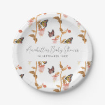 Modern Rosa Boho Butterfly Girl Baby Shower