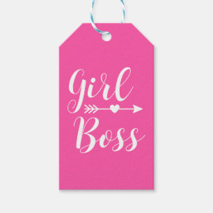 Modern Rosa Boho Girl Chef Gift Märkres  Presentetikett